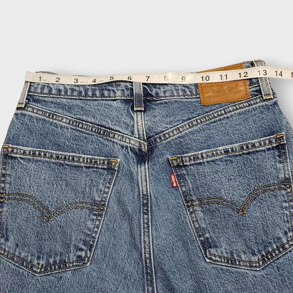 Levi's 70s High Flare Jeans Medium Blue Denim Womens Sz 27x32 Retro Casual - Picture 11 of 14